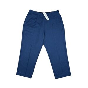 Alfred Dunner Pants Women's 16W Navy Blue Classic Fit Pull-On Slacks NWT